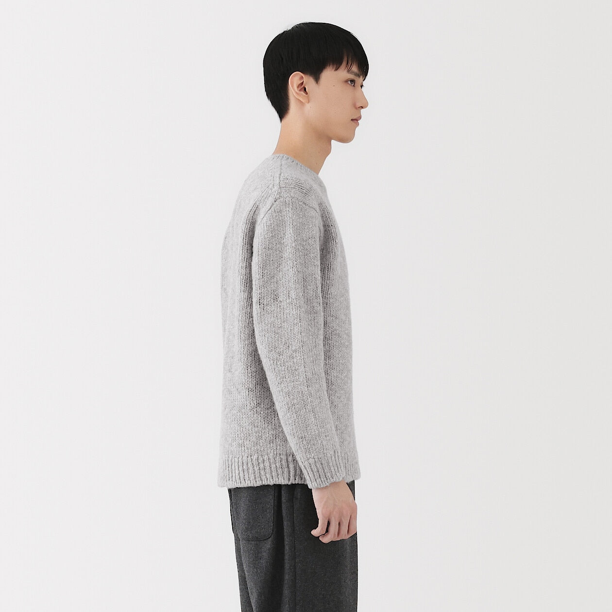 Buy MUJI Men's Merino Wool Low-Gauge Crewneck Sweater