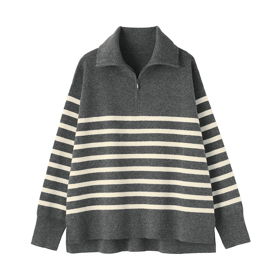 Buy MUJI Women's Washable Milano Ribbed Half-Zip Sweater