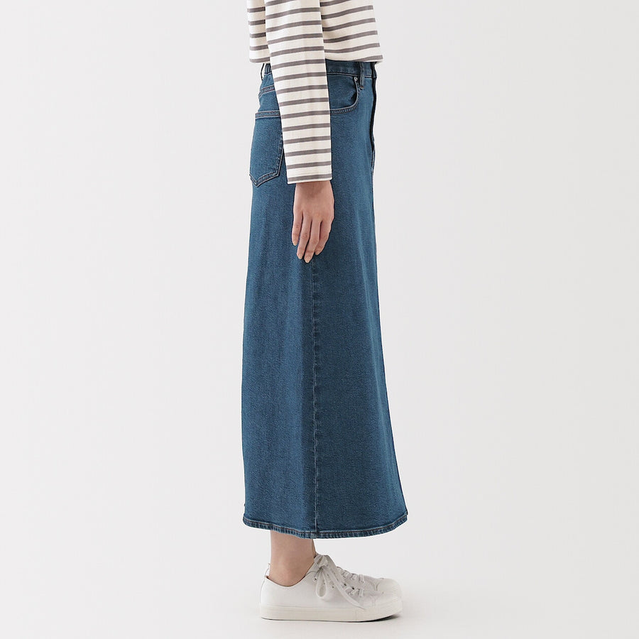 W's stretch denim A-line skirt BlueXS