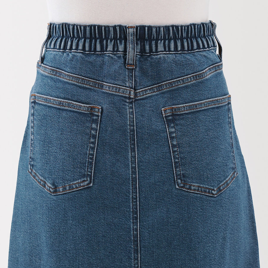 W's stretch denim A-line skirt BlueXS