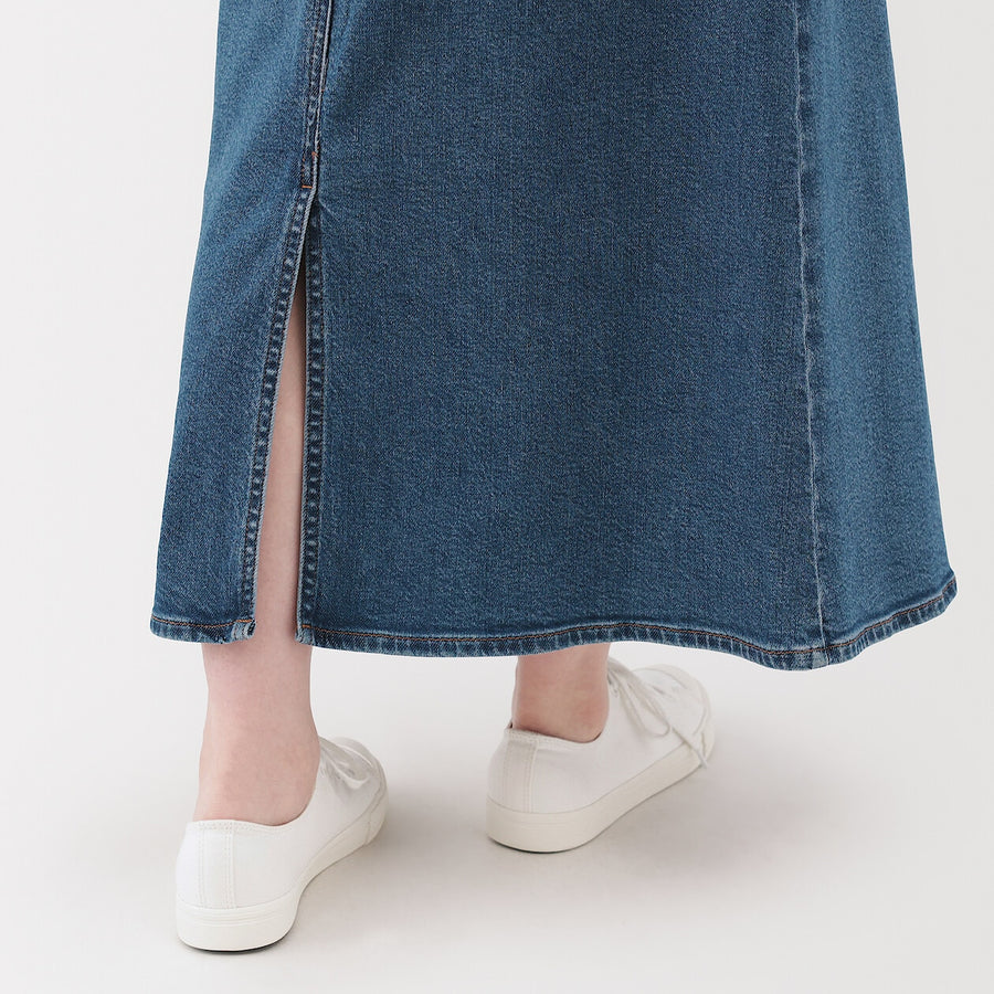 W's stretch denim A-line skirt BlueXS
