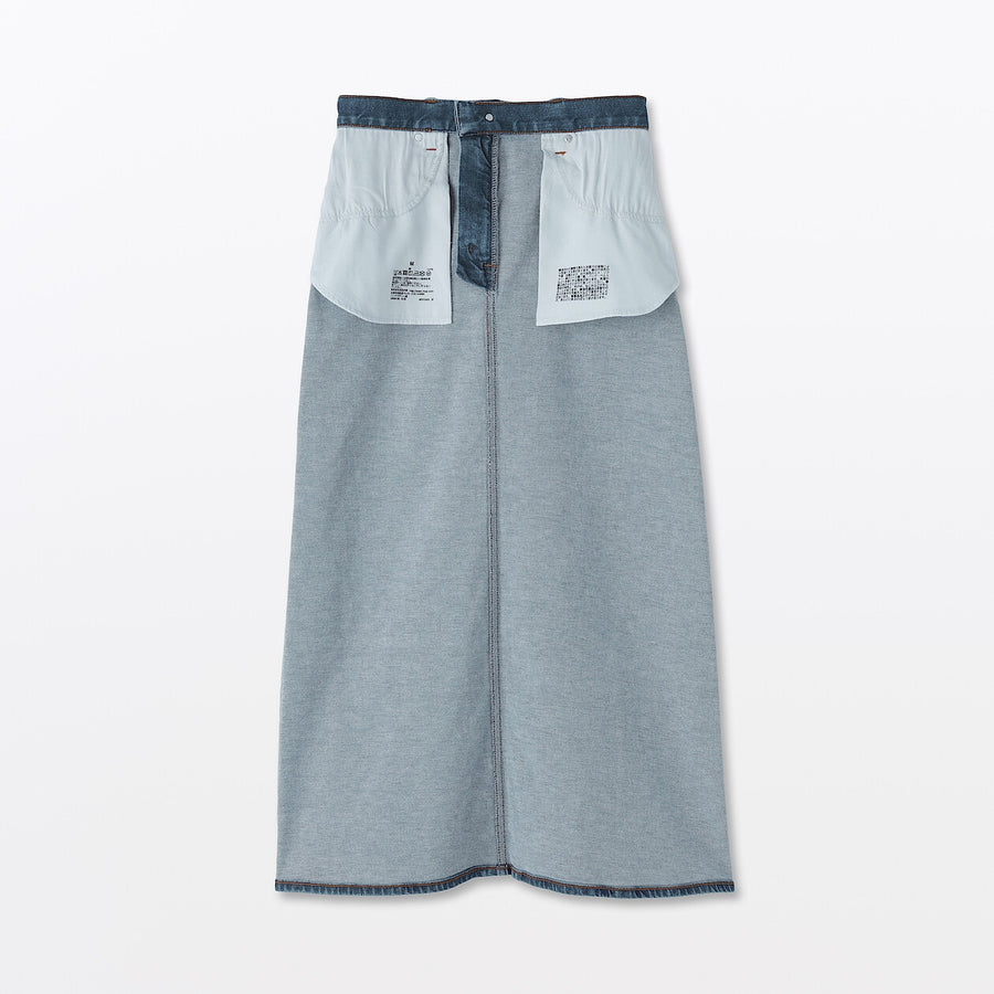 W's stretch denim A-line skirt BlueXS