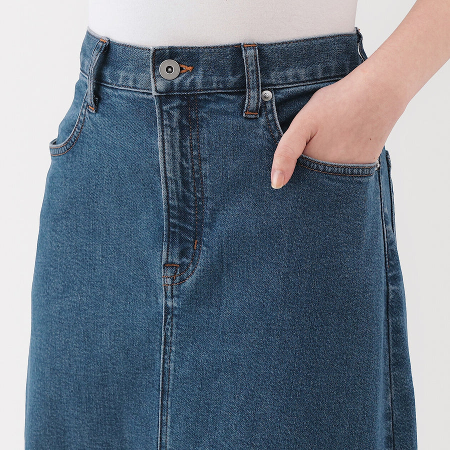 W's stretch denim A-line skirt BlueXS