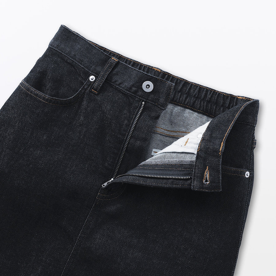 W's stretch denim A-line skirt BlueXS