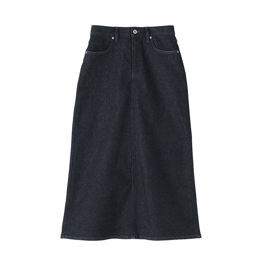 W's stretch denim A-line skirt BlueXS