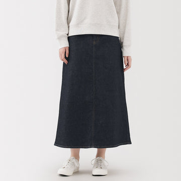 Stretch Denim A-Line Skirt