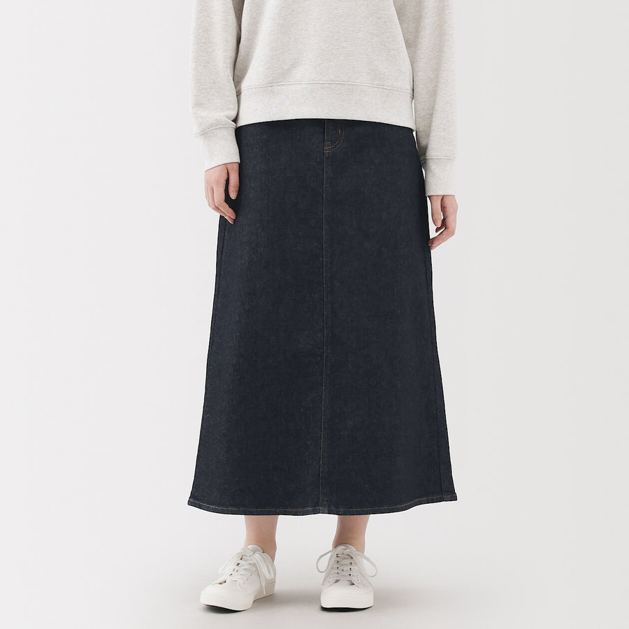 W's stretch denim A-line skirt BlueXS