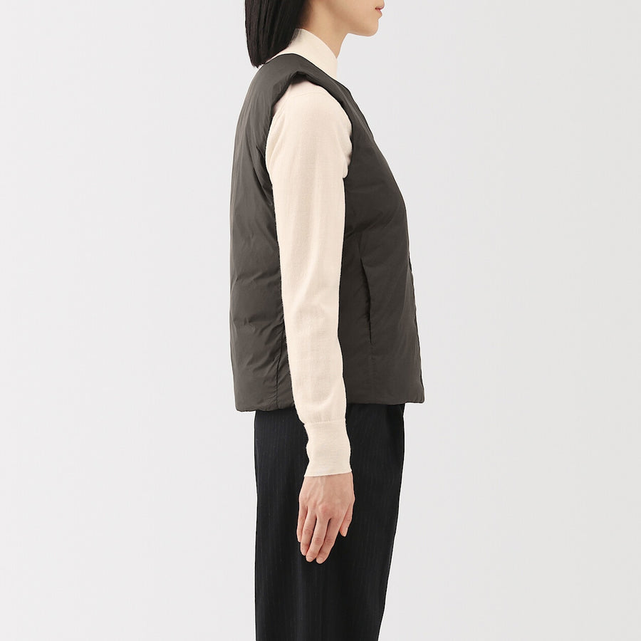 トップス ovy Collarless  Down Vest Buy MUJI Women's Lightweight Down Pocketable Collarless Vest