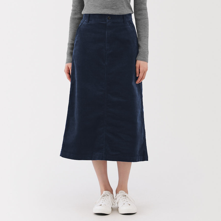 Buy MUJI Women's Stretch Corduroy Midi Skirt
