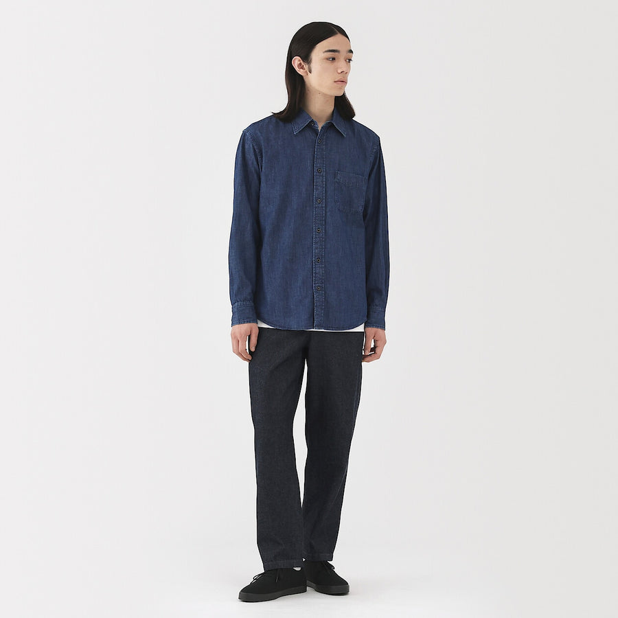 Washed Denim Easy Pants