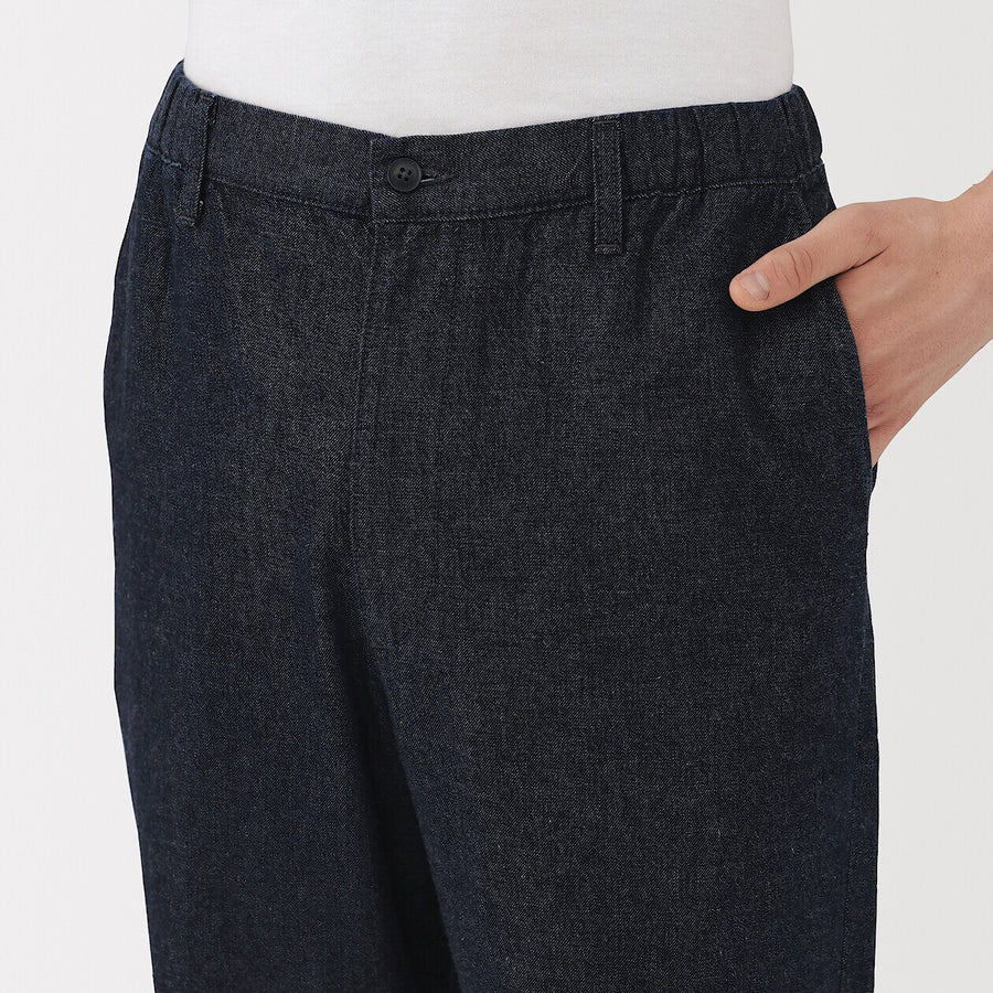 Washed Denim Easy Pants