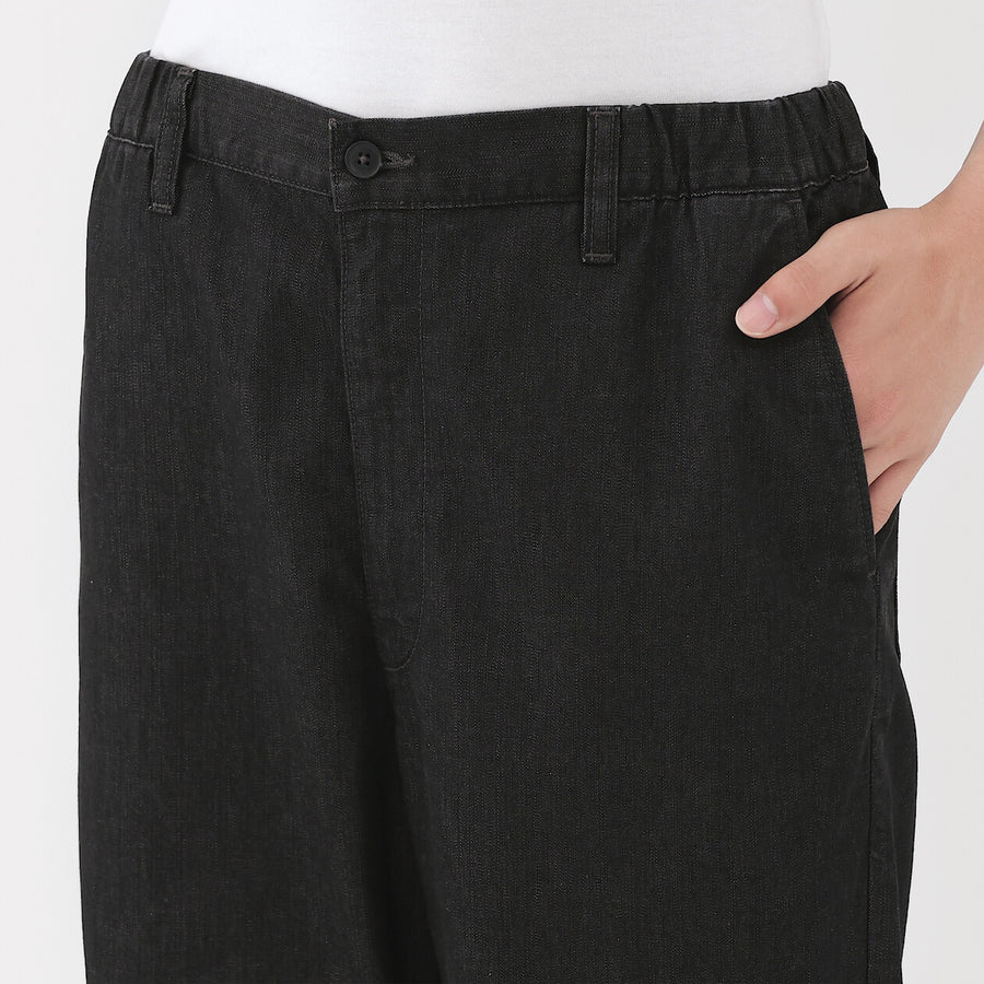 Washed Denim Easy Pants