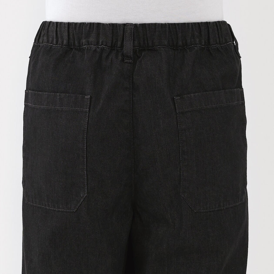 Washed Denim Easy Pants