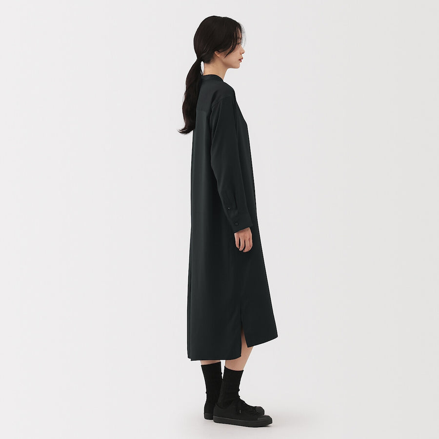 muji long sleeve dress Buy MUJI Women's Modal Blend Relaxed Long Sleeve Shirt Dress