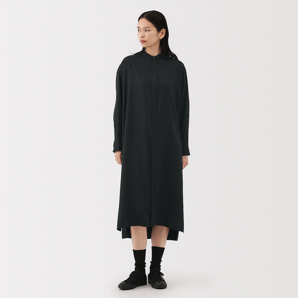 muji long sleeve dress Buy MUJI Women's Modal Blend Relaxed Long Sleeve Shirt Dress