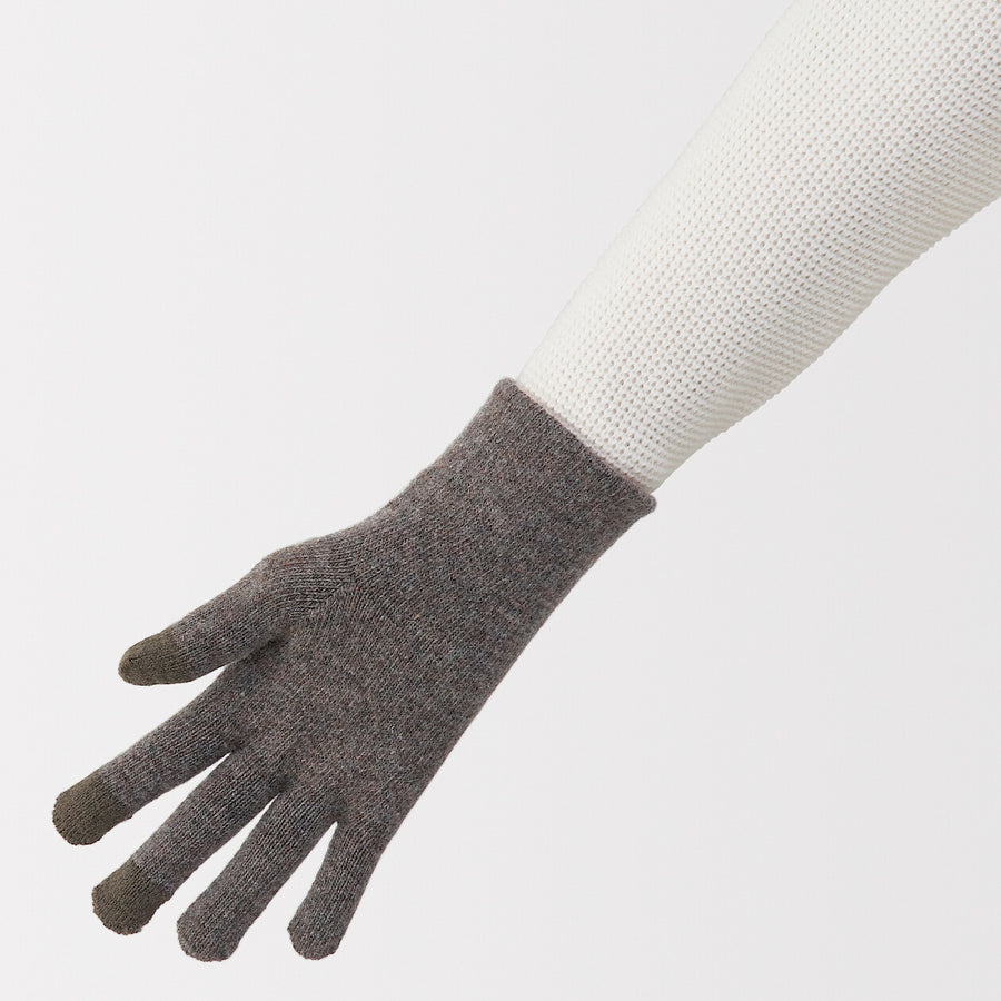Buy MUJI Unisex Wool Blended Brushed Touchscreen Gloves
