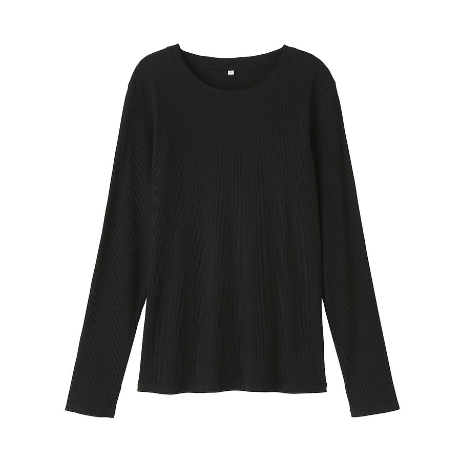 W's Lyocell blend ribbed crew neck L/S T-shirt Off whiteXS