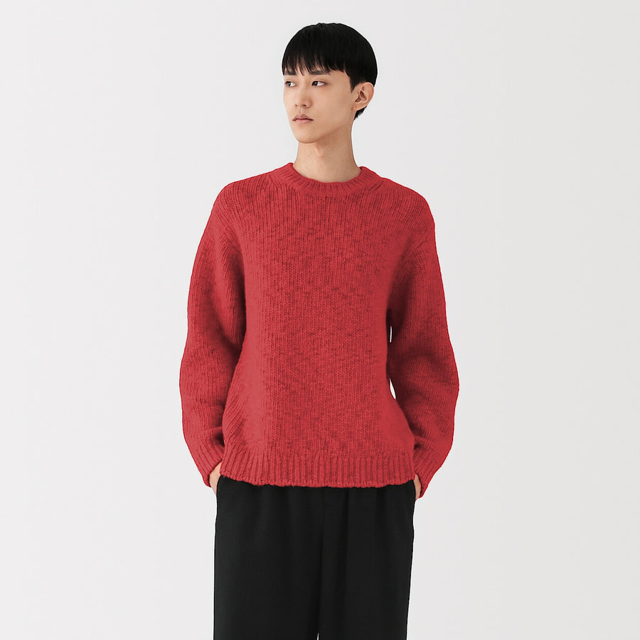 トップス LOW GAUGE MERINO CREWNECK KNIT Buy MUJI Men's Merino Wool Low-Gauge Crewneck Sweater