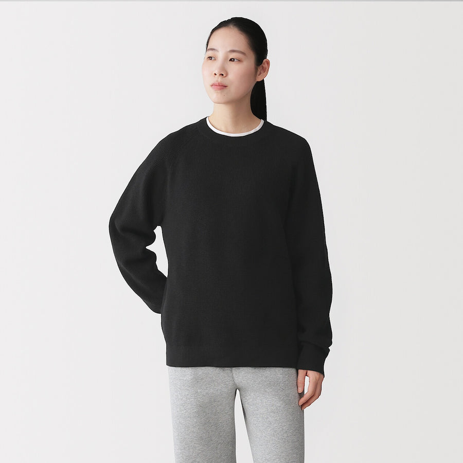 Buy MUJI Men's Washable Waffle Crewneck Sweater