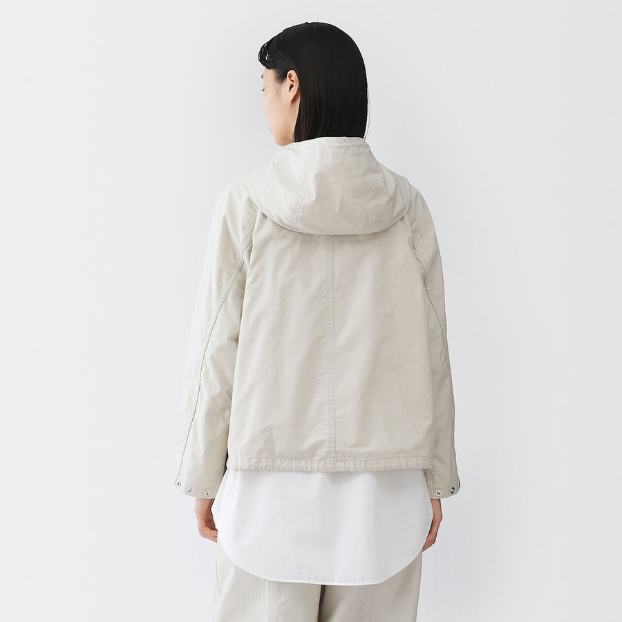 Buy MUJI Women's Cotton Light Canvas Hooded Blouson
