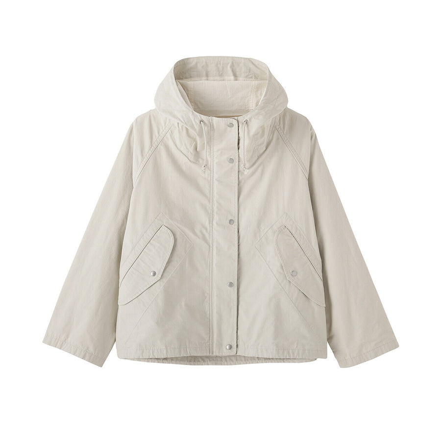 Buy MUJI Women's Cotton Light Canvas Hooded Blouson