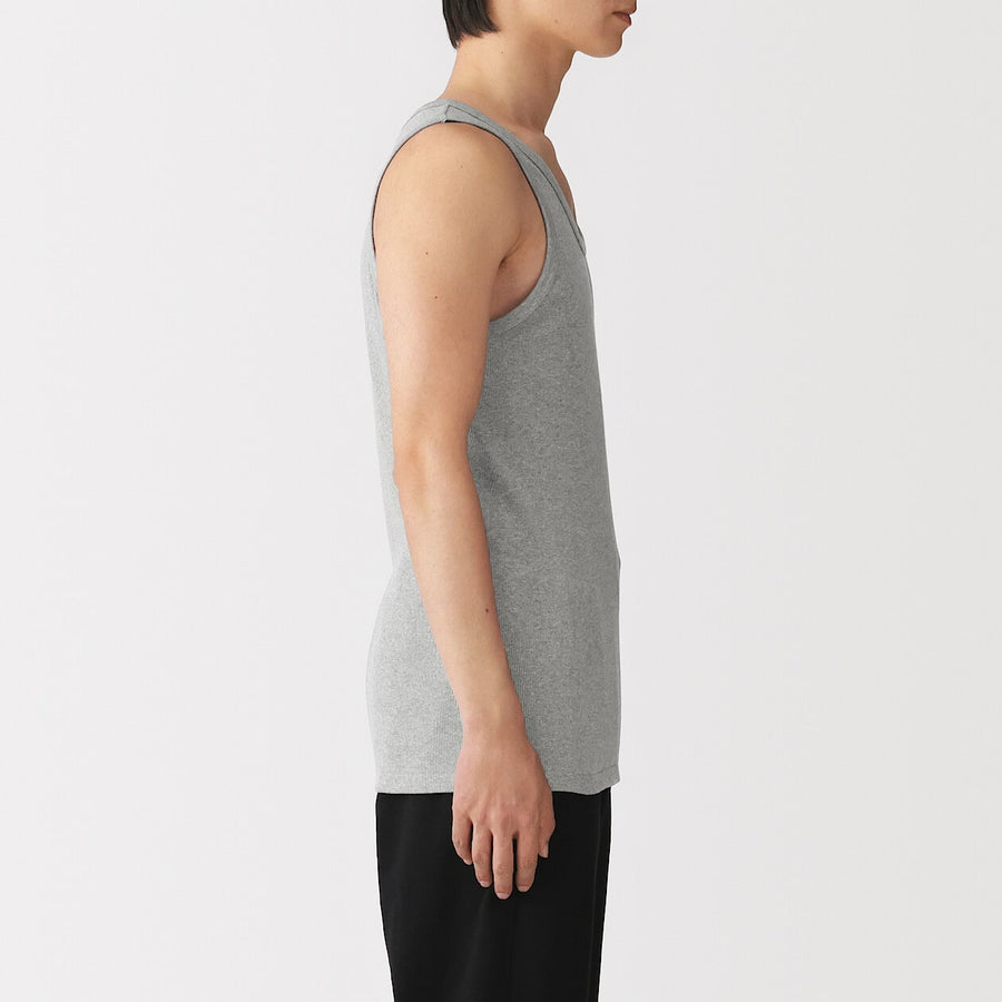 Buy MUJI Men's Side Seamless Recycled Cotton Ribbed Tanktop (2pcs)