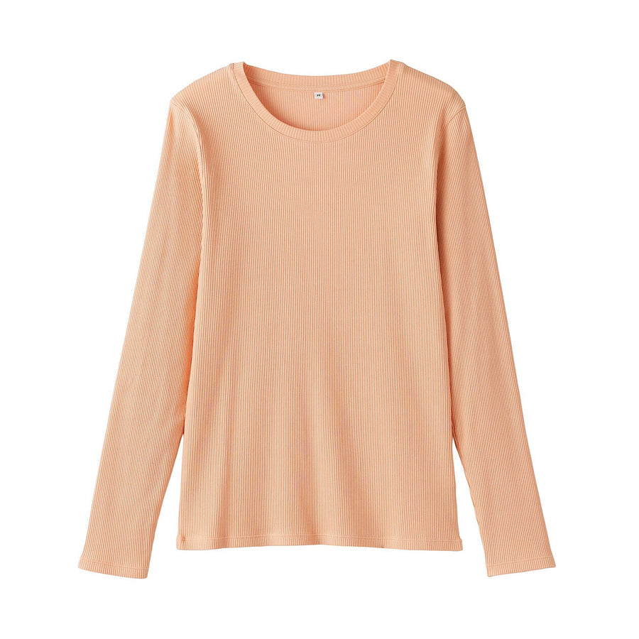 Buy MUJI Women's Smooth Ribbed Long Sleeve T-Shirt