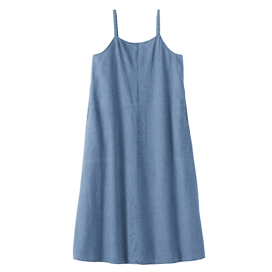 Buy MUJI Women's Kapok Blended Lightweight Denim Camisole Dress