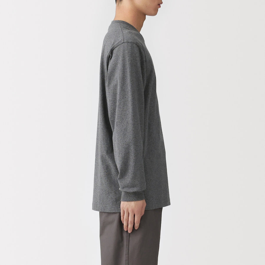 Buy MUJI Men's Washed Heavyweight Crewneck Long Sleeve T-Shirt