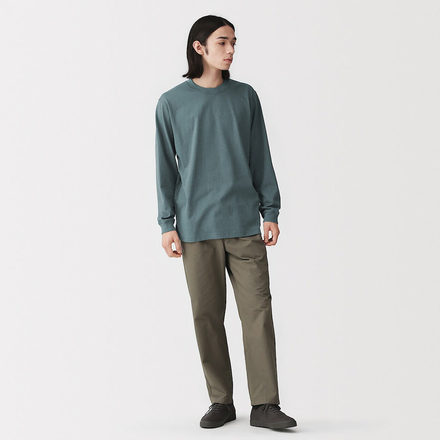 Buy MUJI Men's Washed Heavyweight Crewneck Long Sleeve T-Shirt