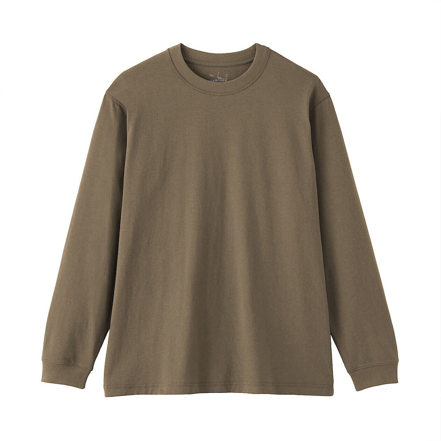 Buy MUJI Men's Washed Heavyweight Crewneck Long Sleeve T-Shirt