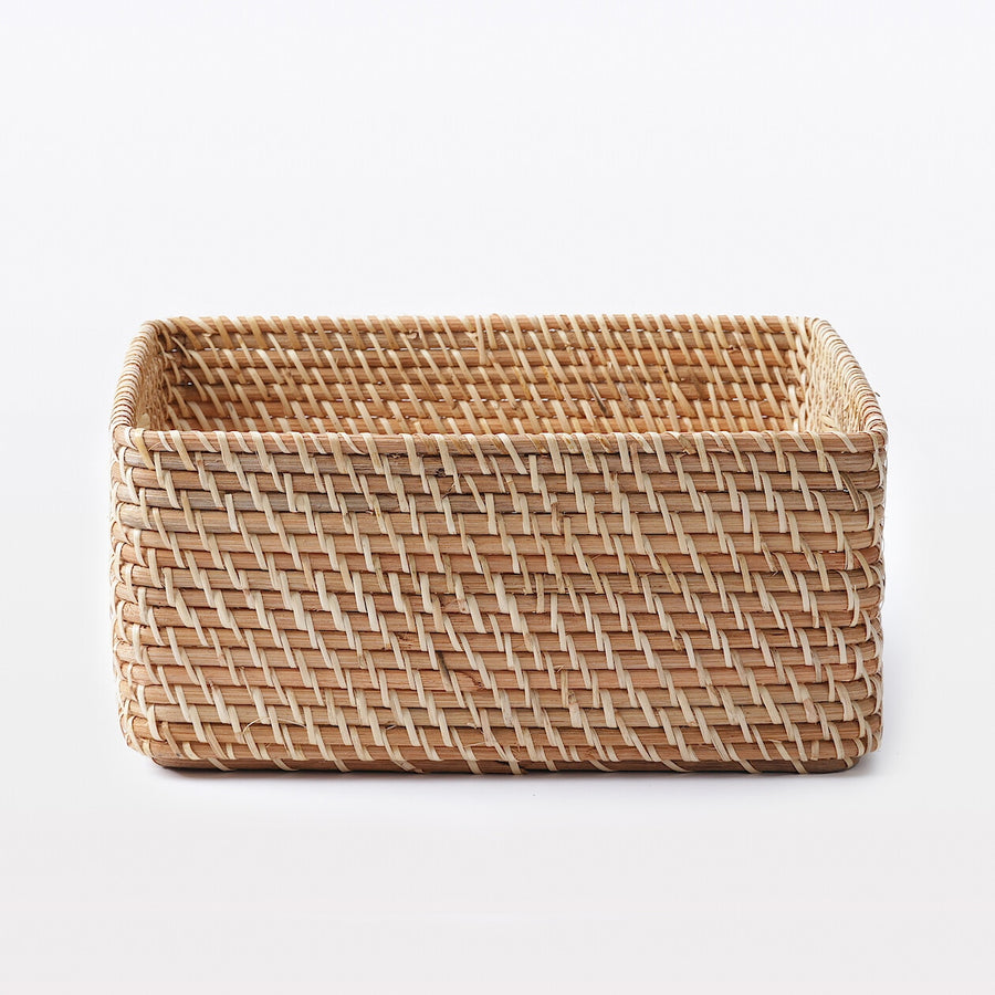 Stackable Rattan Square Basket - Medium