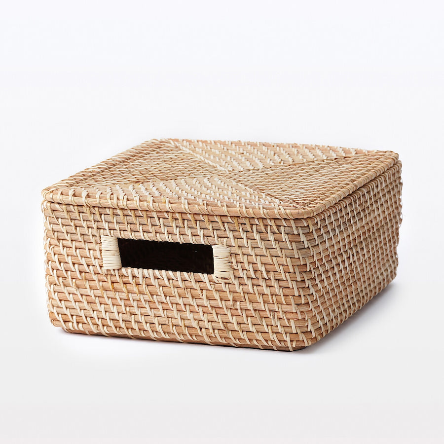 Stackable Rattan Square Basket - Medium