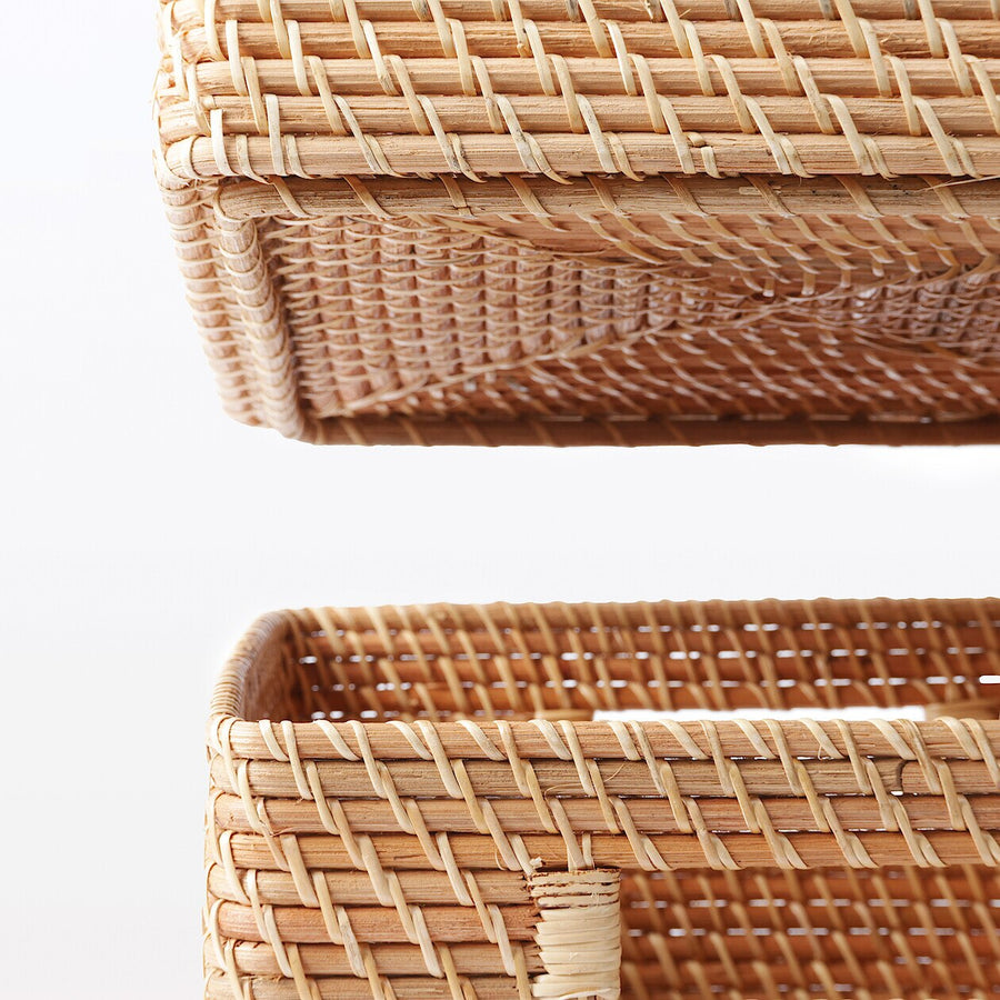 Stackable Rattan Square Basket - Medium