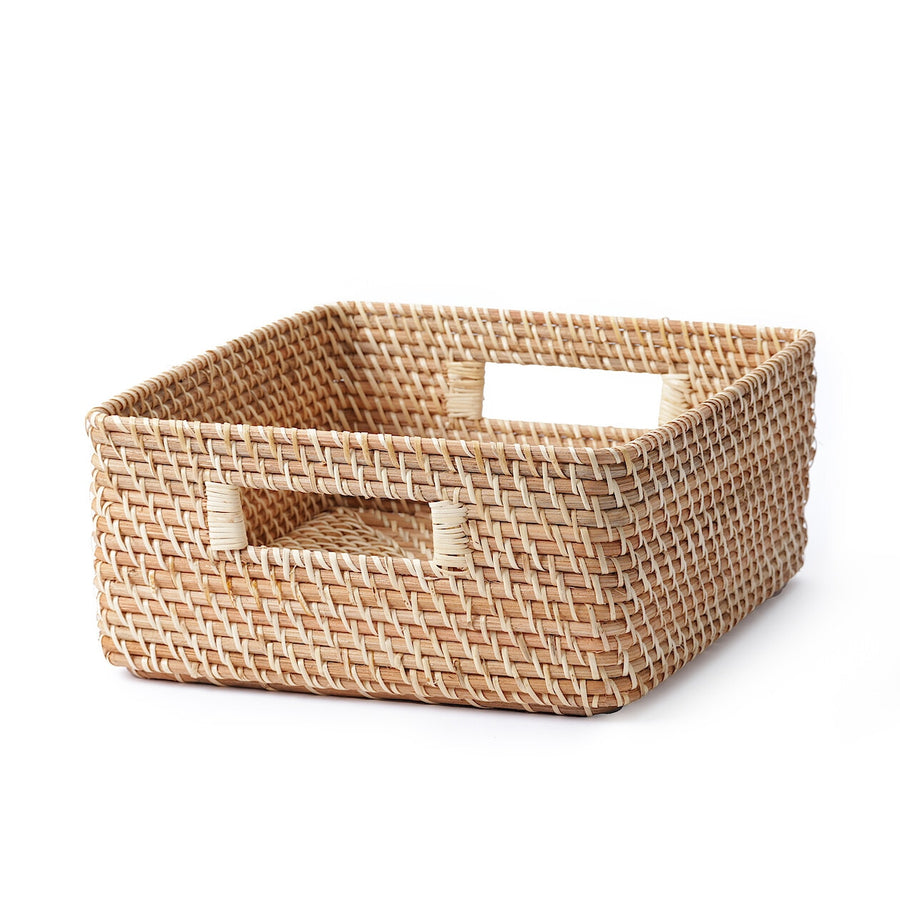 Stackable Rattan Square Basket - Medium
