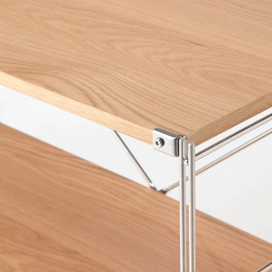 Oak Stainless Steel Unit Shelf Set - Medium