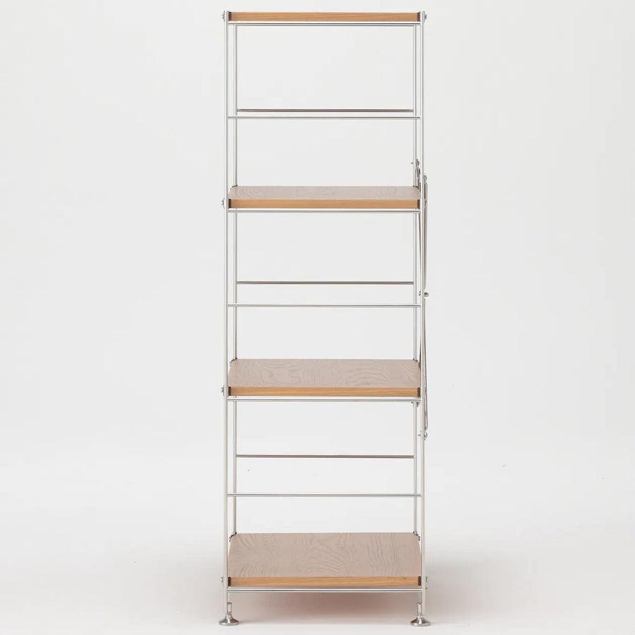 Oak Stainless Steel Unit Shelf Set - Medium