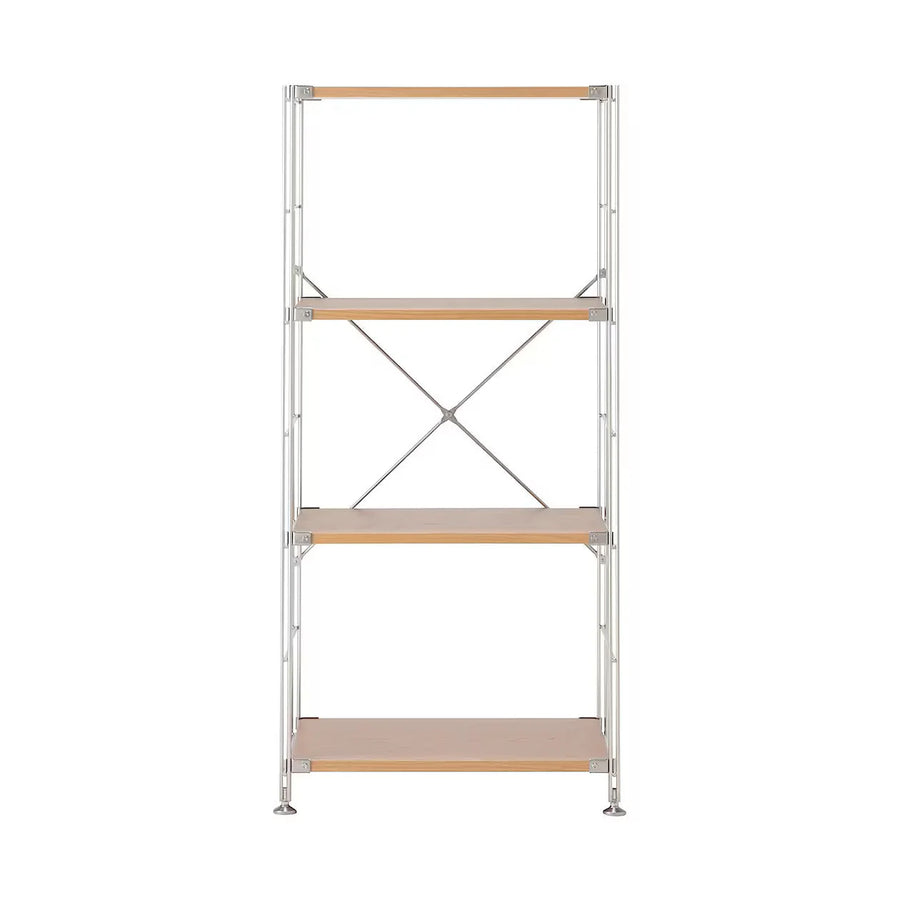 Oak Stainless Steel Unit Shelf Set - Medium