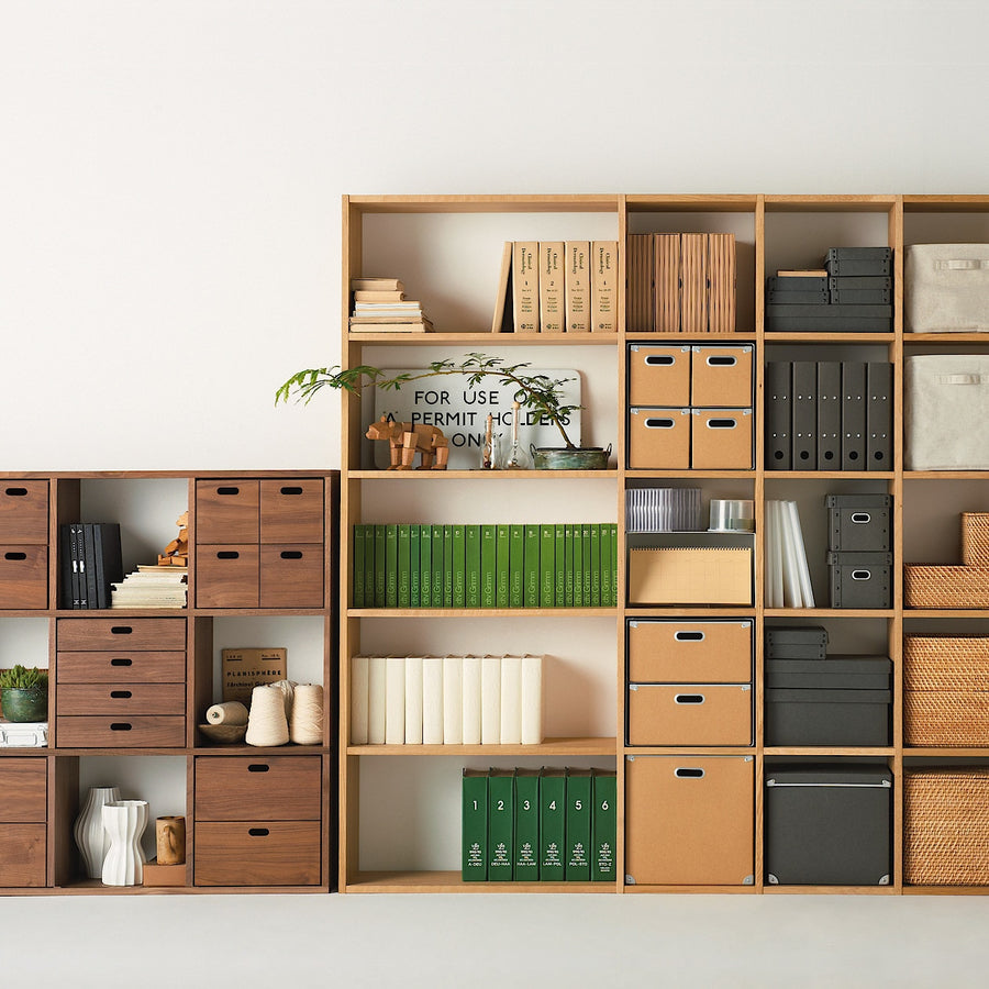 STACKING SHELF SET / WIDE TYPE / 5 SHELVES / OAK
