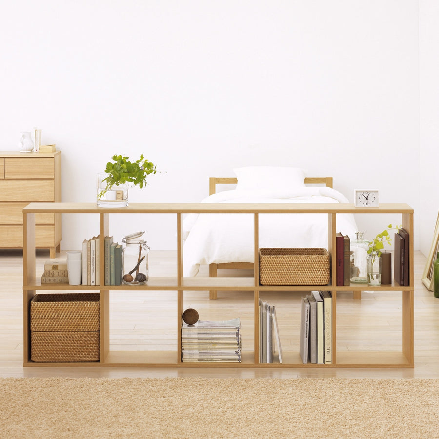 STACKING SHELF SET / 5 SHELVES / 2 COMPARTMENTS / OAK