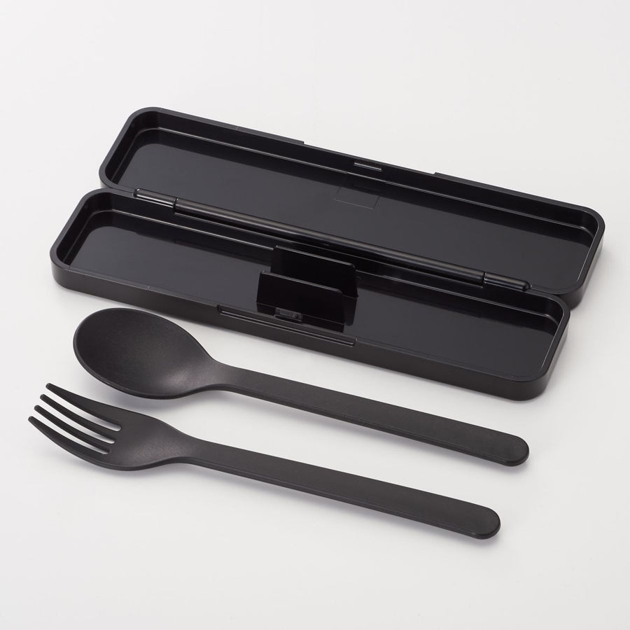 Polypropylene Fork & Spoon Set - Black