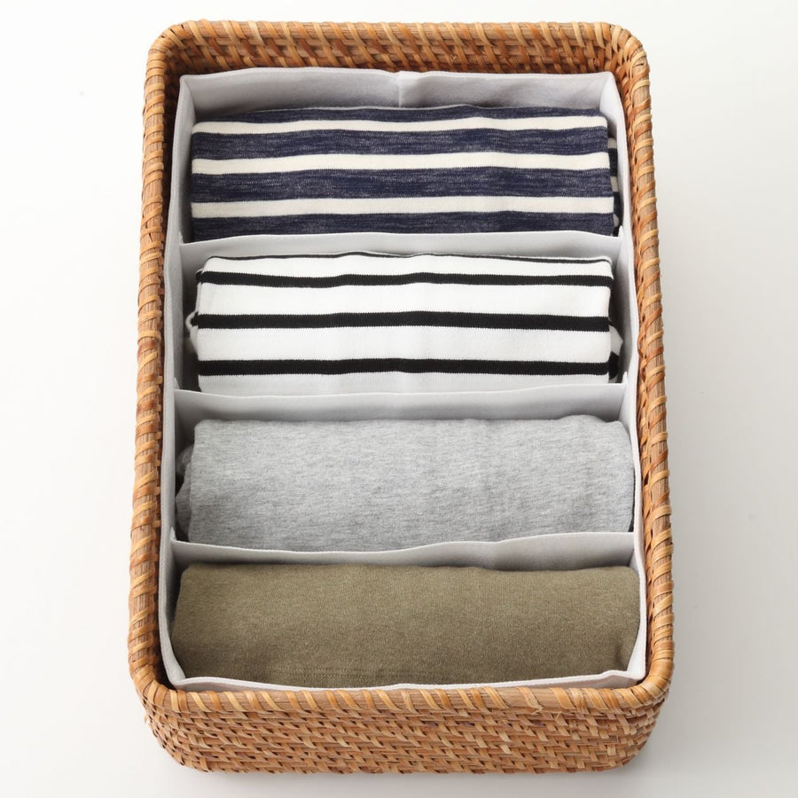 Non-Woven Fabric Separation Case with 4 Compartments (2 Pcs) - L - MUJI Australia