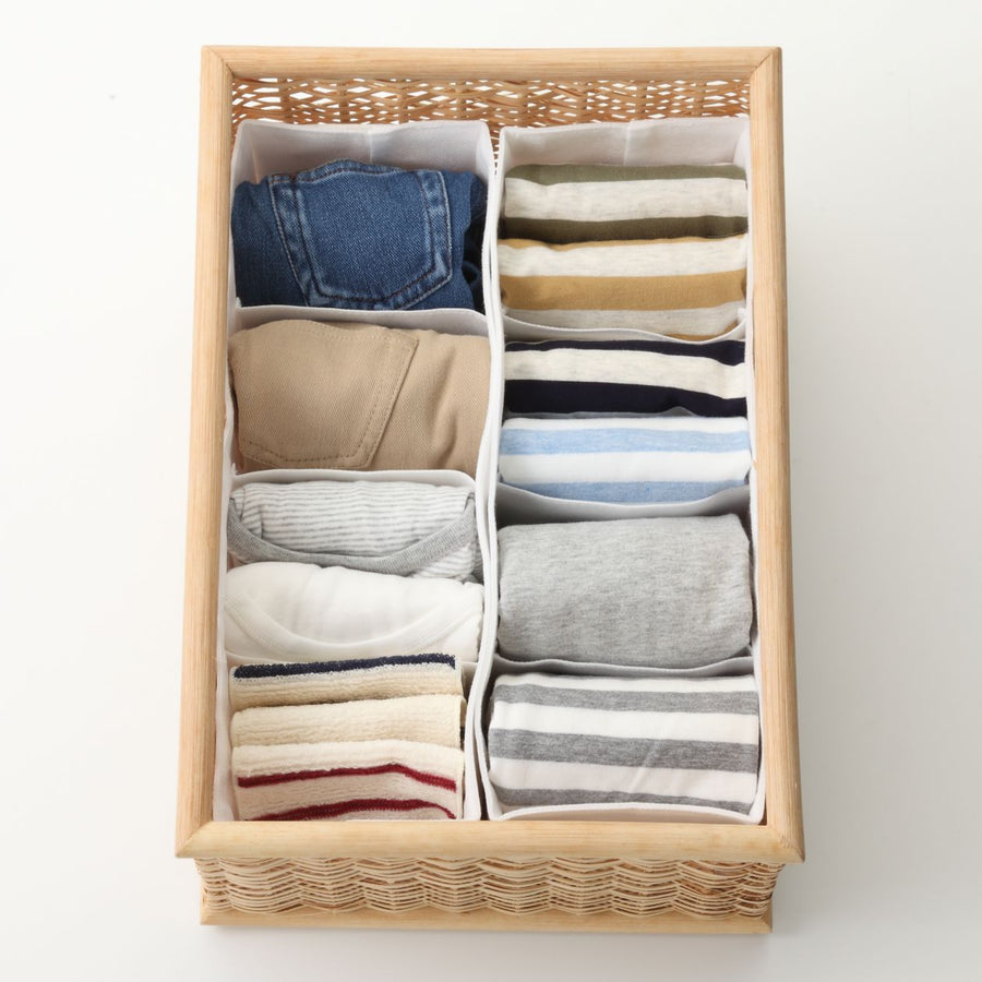 Non-Woven Fabric Separation Case with 4 Compartments (2 Pcs) - S - MUJI Australia