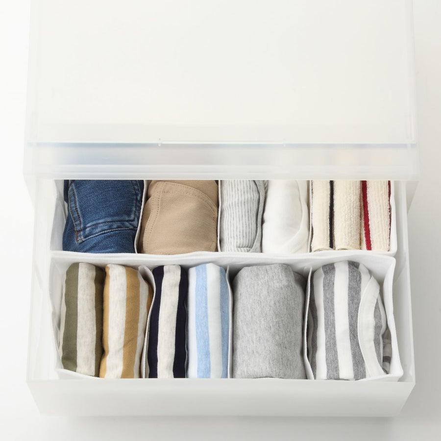 Non-Woven Fabric Separation Case with 4 Compartments (2 Pcs) - S - MUJI Australia