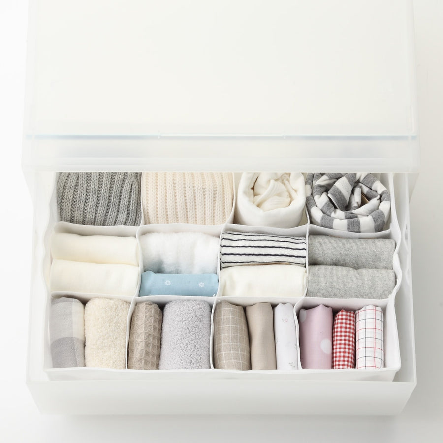 Non-Woven Fabric Separation Case with 12 Compartments (1 Pc) - L - MUJI Australia