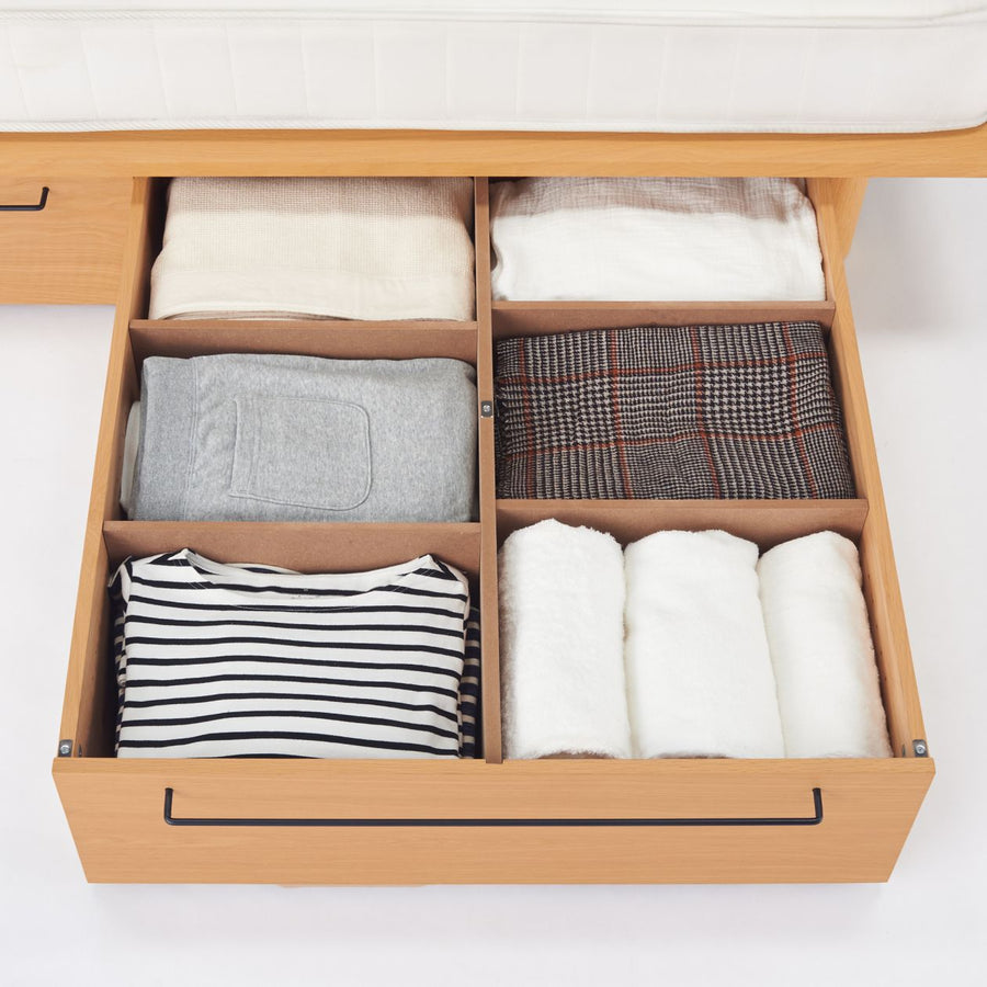 BED FRAME / UNDERBED STORAGE / L / OAK / H25CM