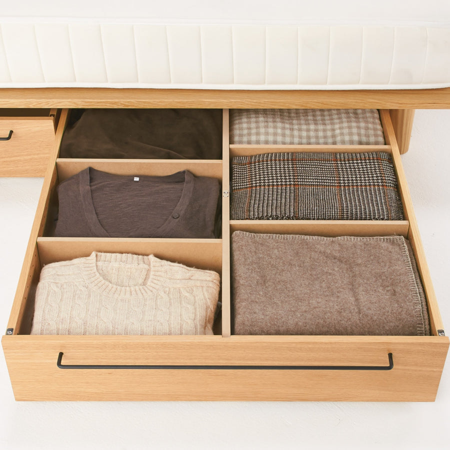 BED FRAME / UNDERBED STORAGE / L / OAK / H19CM