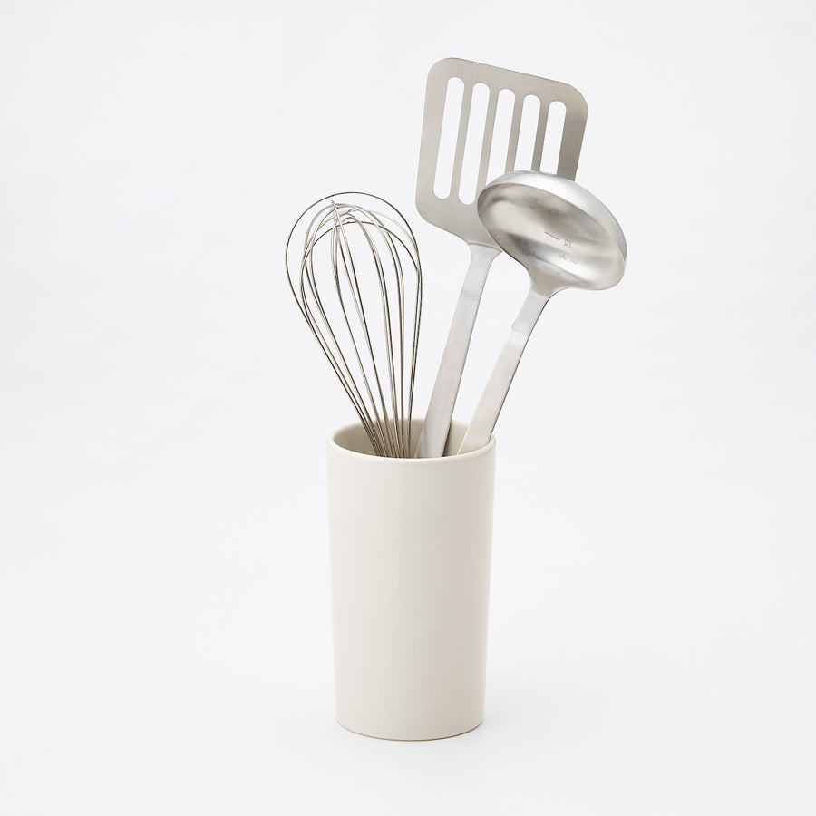 Beige Porcelain Kitchen Utensil Holder - MUJI Australia