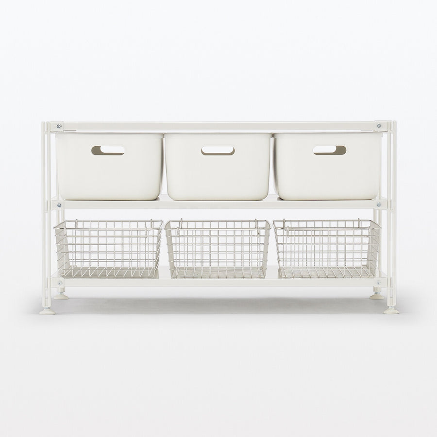 Steel unit shelf Steel shelf set Wide Mini Light grey