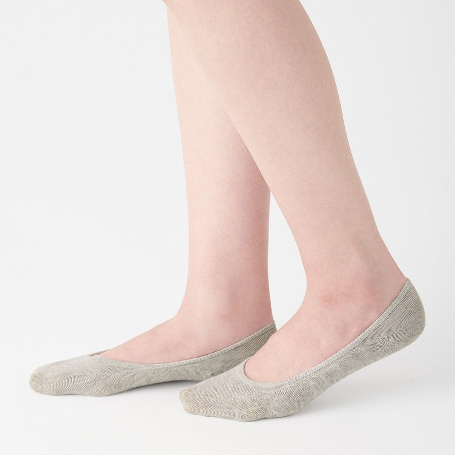 Non-Slip Wide Fit Cotton Blend No-Show Socks - MUJI Australia